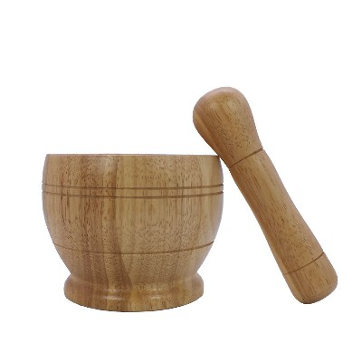 Rubber wood garlic tamper