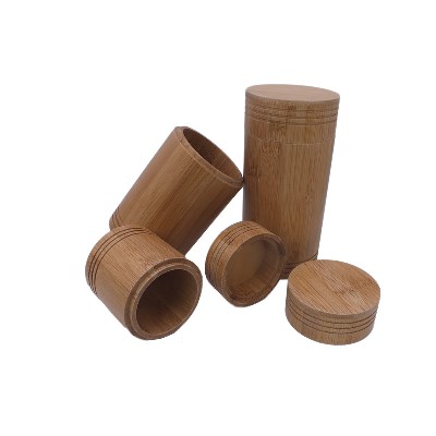 Bamboo three piece tea can