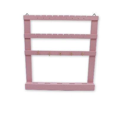 Rubber wood jewelry rack