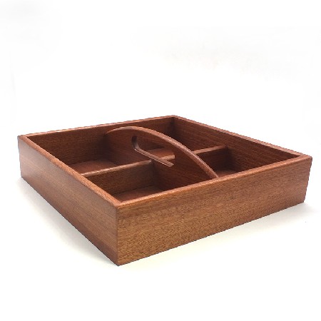 Solid wood snack tray