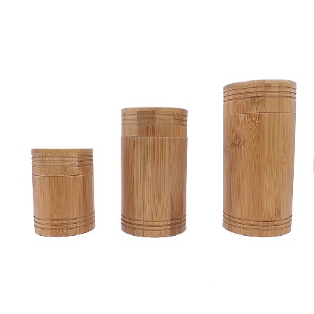 Bamboo three piece tea can